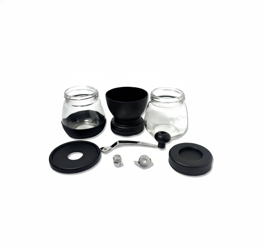 Molino manual de vidrio - doble recipiente